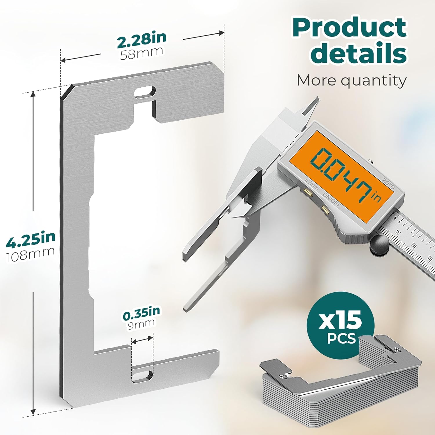 15 Pcs Wall Plate Spacers, Metal Outlet Spacers for Electrical Box, Flush Fit Leveling Plate,Outlet Shims Device Level Plates For Use With Electrical Boxes And Receptacles
