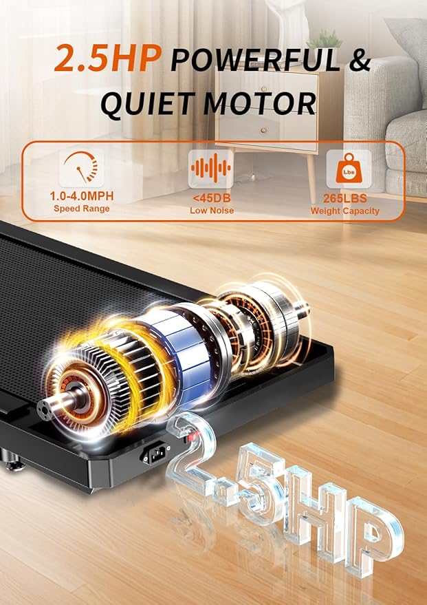 Caminadora Eléctrica Plegable 2.5HP con Inclinación Negra miniatura 3