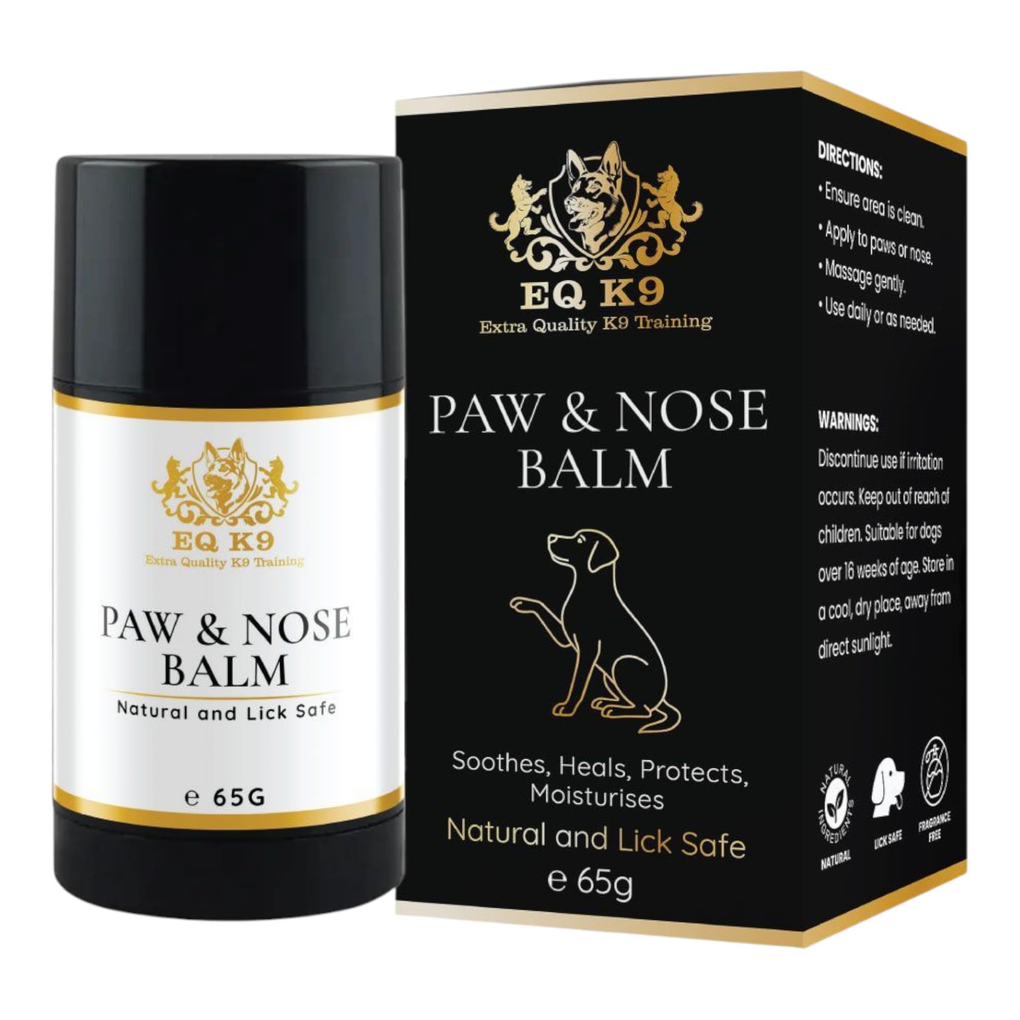 EQ K9 Paw & Nose Balm for Dogs - Natural & Lick-Safe Dog Paw Balm