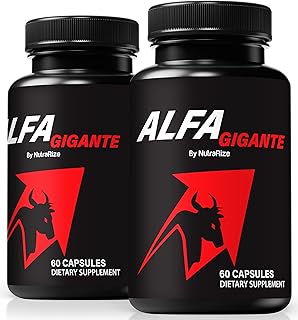 (2 Pack) Alfa Gigante Capsules, Official AlfaGigante Male Formula, All Natural Pills for Men, Supports Stamina, Energy Levels and Peak Performance, Premium Health Pastillas Review (120 Capsules)
