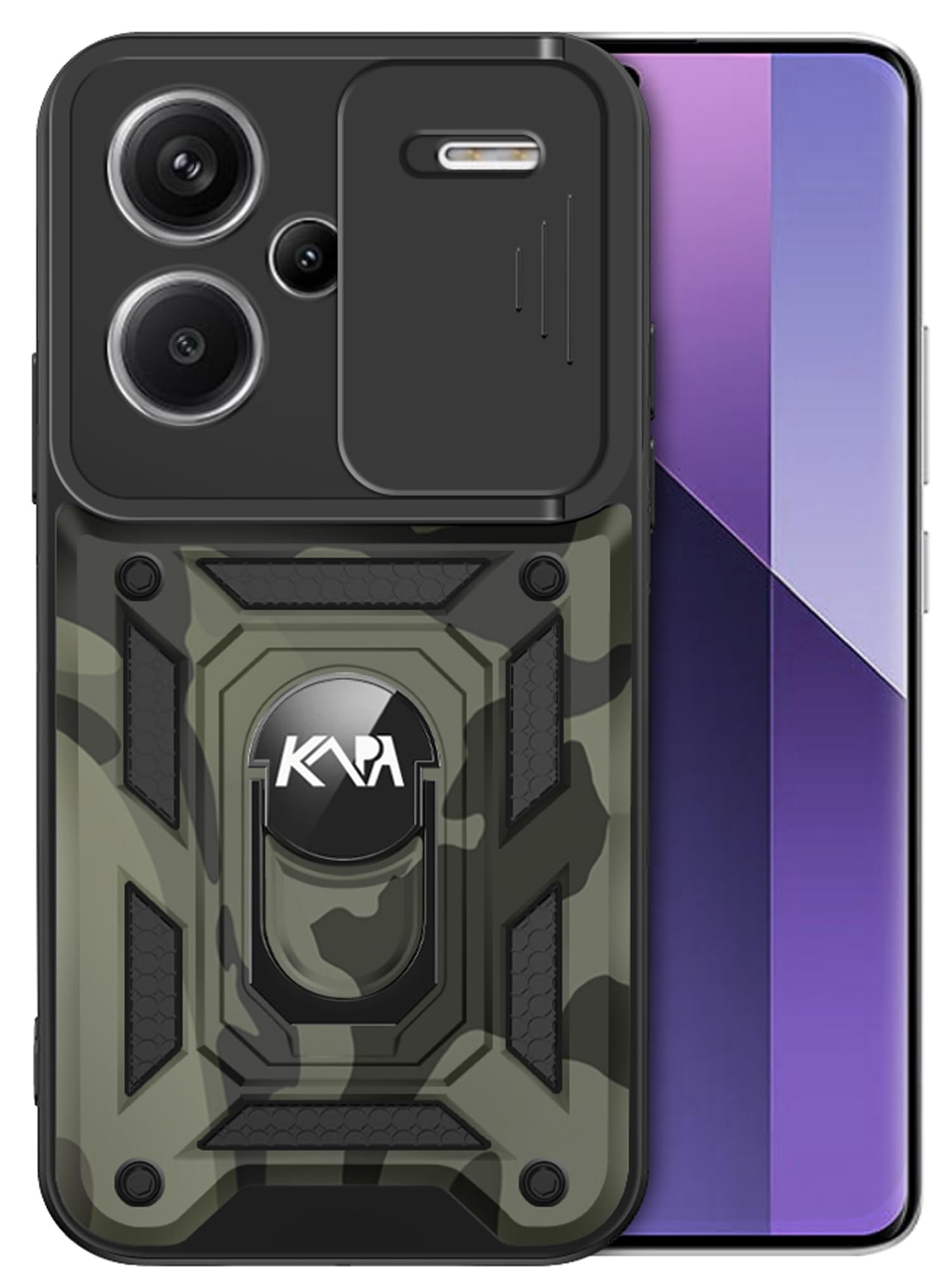 Kapa Tank Back Cover for Redmi Note 13 Pro Plus (5G) | Inbuilt Ring + Slider Shockproof Lens Protection Bumper Back Case (Black) (B0D2D9ZGY7) Amazon Price History, Amazon Price Tracker