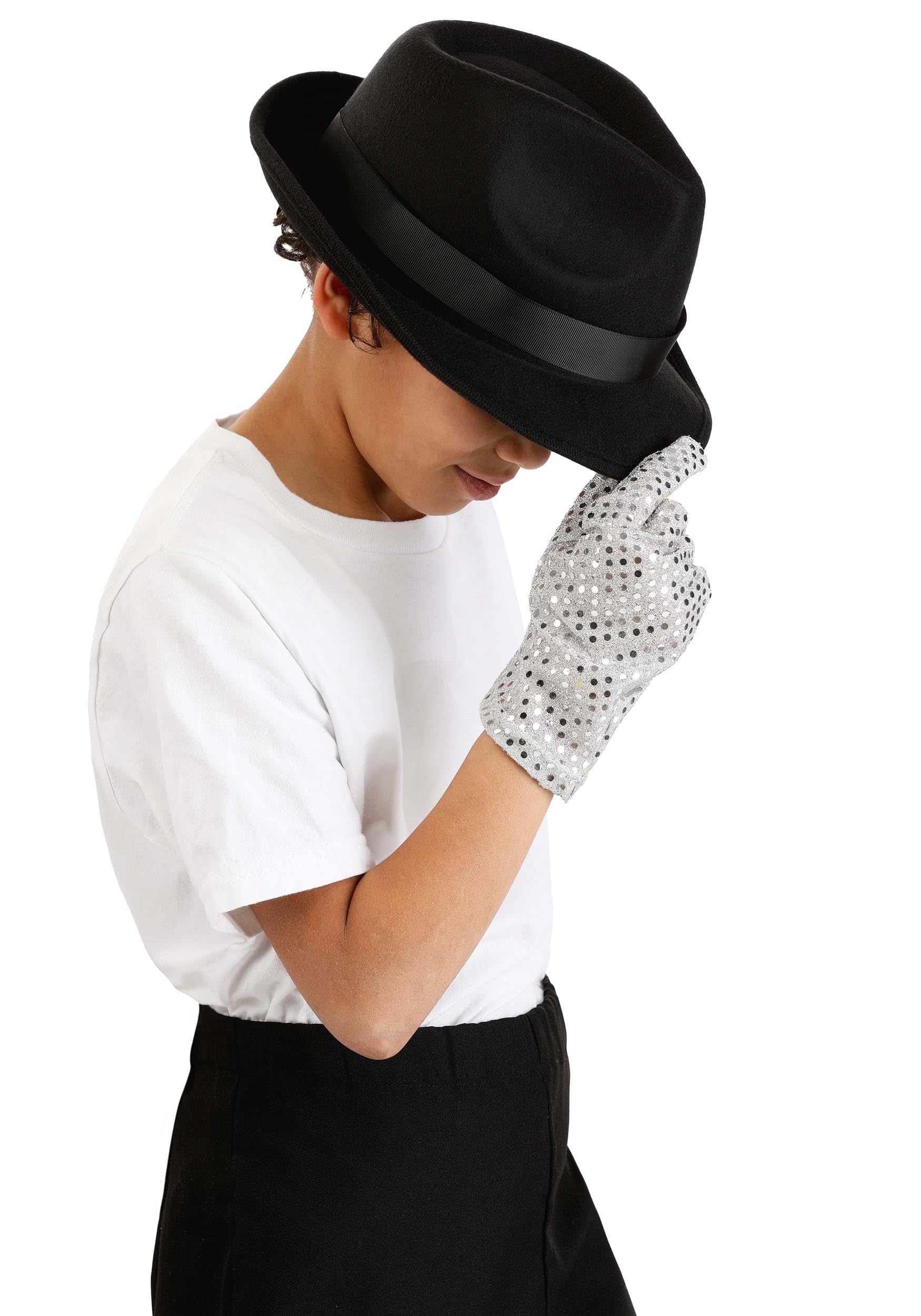 Iconic Child Moonwalk Michael Jackson Glove & Hat Kit | Sequin