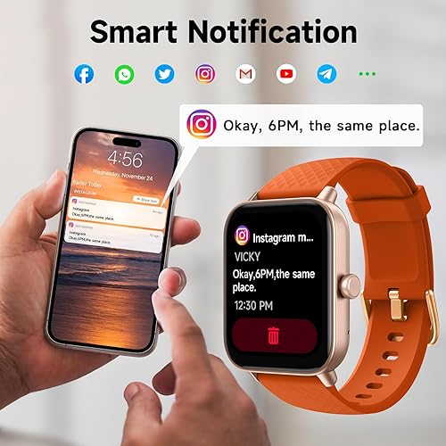 Miniatura 4 de Faweio Reloj inteligente, Bluetooth 5.3 para responderhacer llamadas, Alexa integrado, rastreador de actividad física de 1.8 pulgadas con monitor de