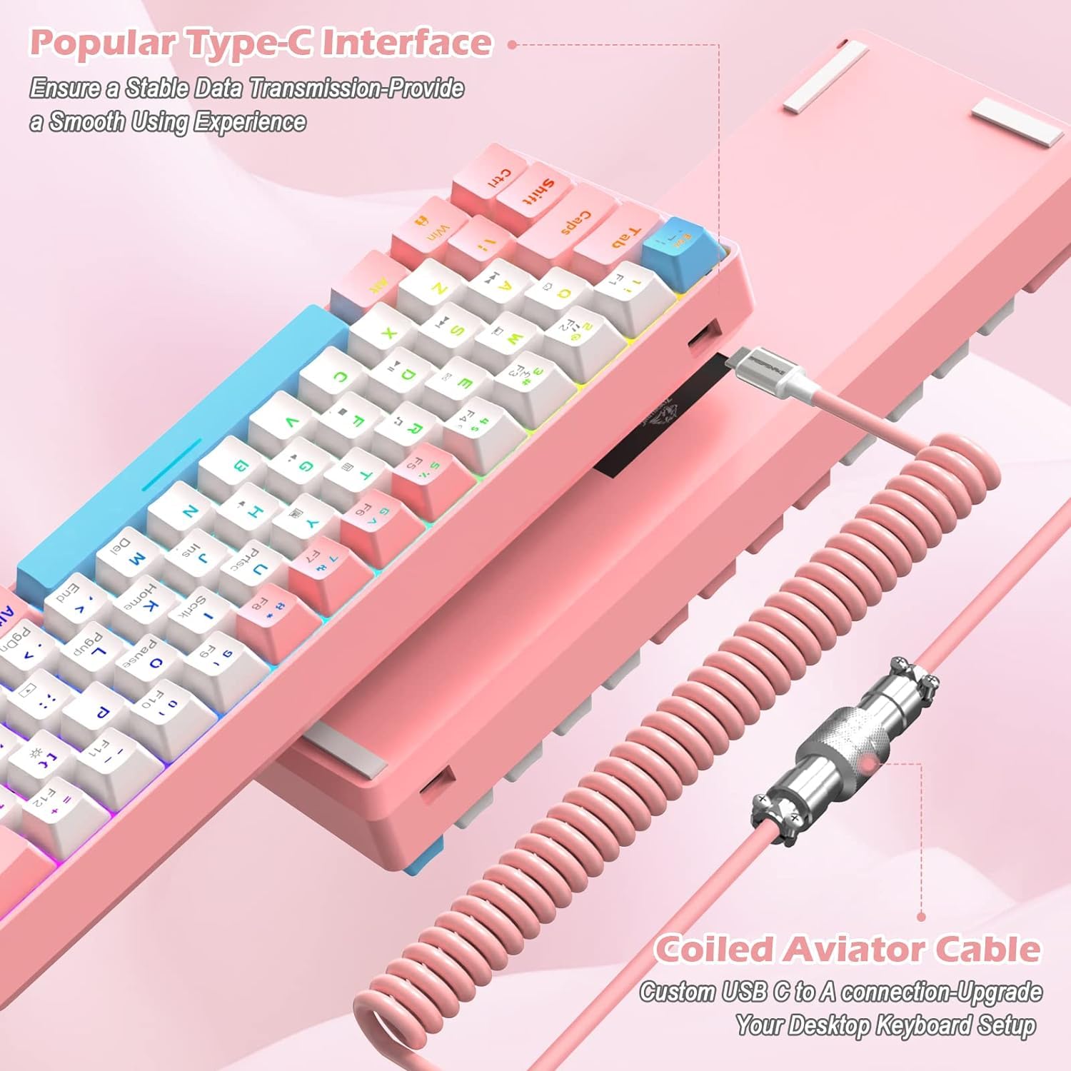 Amazon.com: ZIYOU LANG RK-T60 Wired Mechanical Gaming Keyboard