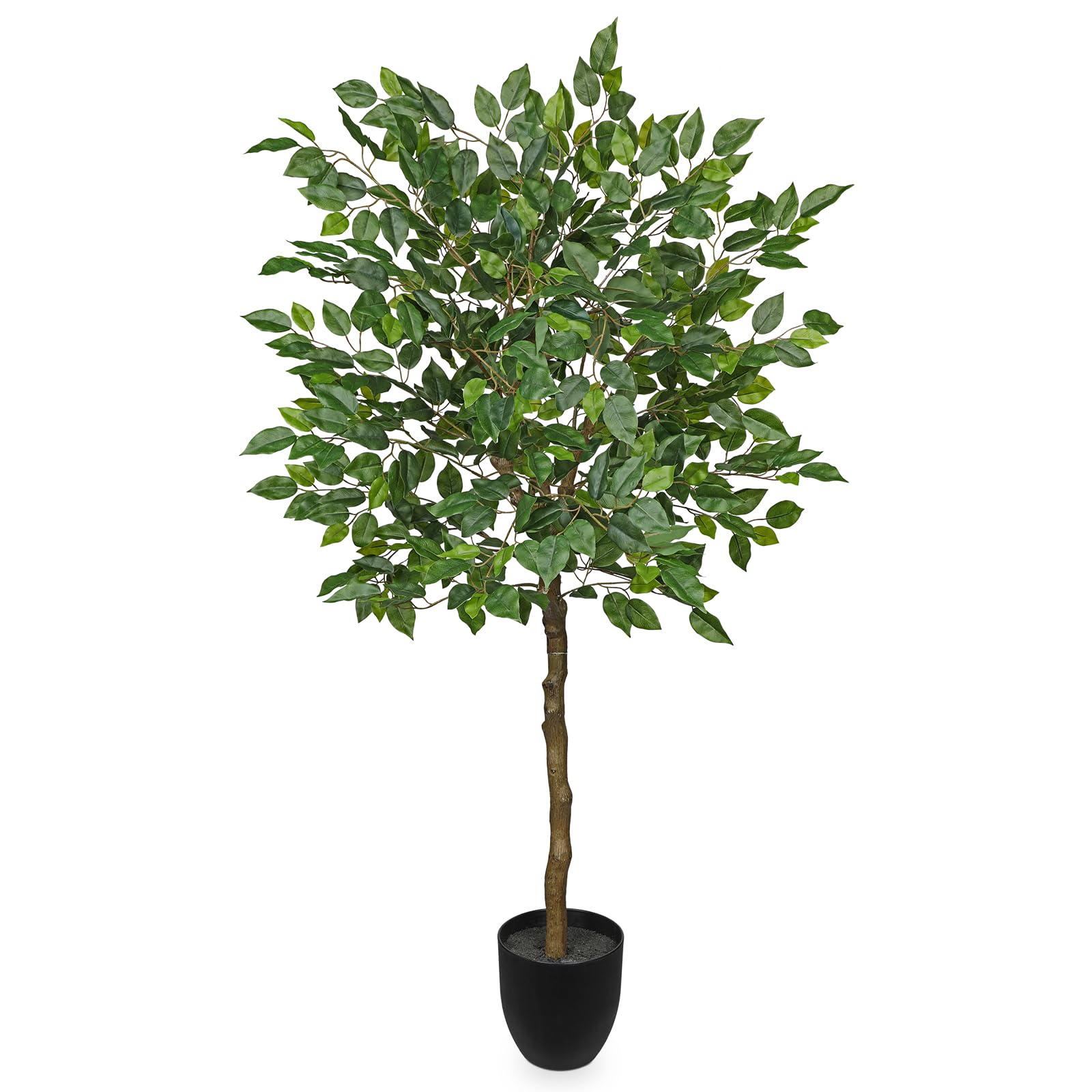 Oairse Artificial Ficus Tree 133cm Tall Fake Ficus Plant with Silk Leaves Artificial Plants Indoor Outdoor Lifelike Faux House Plant for Home Office Decor Living Room Bedroom Balcony Corner — image 1