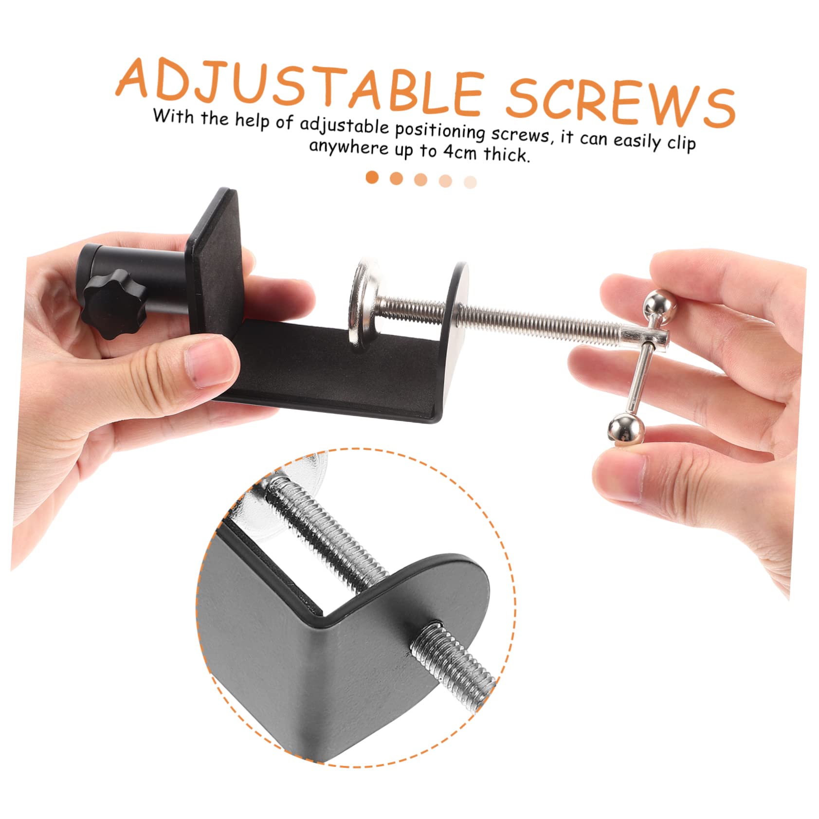 Holibanna Desk Clamp Mount for Table Lamp Microphone and Accessories Durable Aluminum Bracket with Protective Sponge Pad for Sturdy Support Work Surfaces