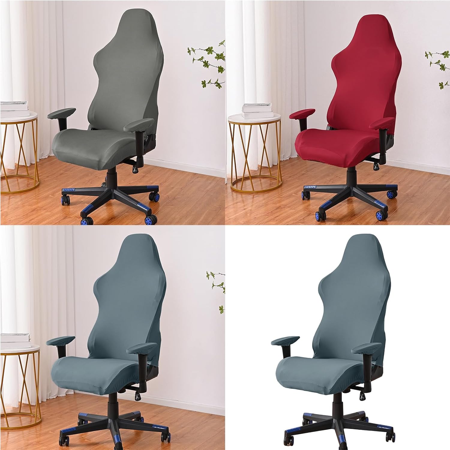 Stretch Gaming Chair Covers Includes Armrests Removable Washable for Home and Office Chairs