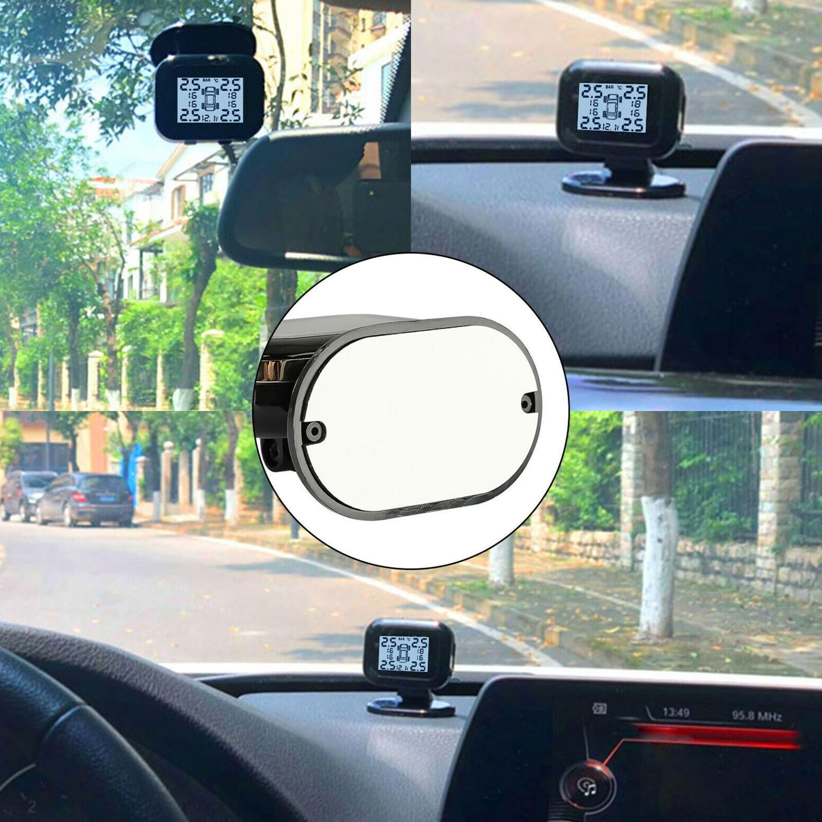 Advertencia digital de presión de neumáticos de coche, pantalla LCD TMPS, sensor de alarma de seguridad automática, tapas de repuesto, herramienta de reinicio, programador, monitor de