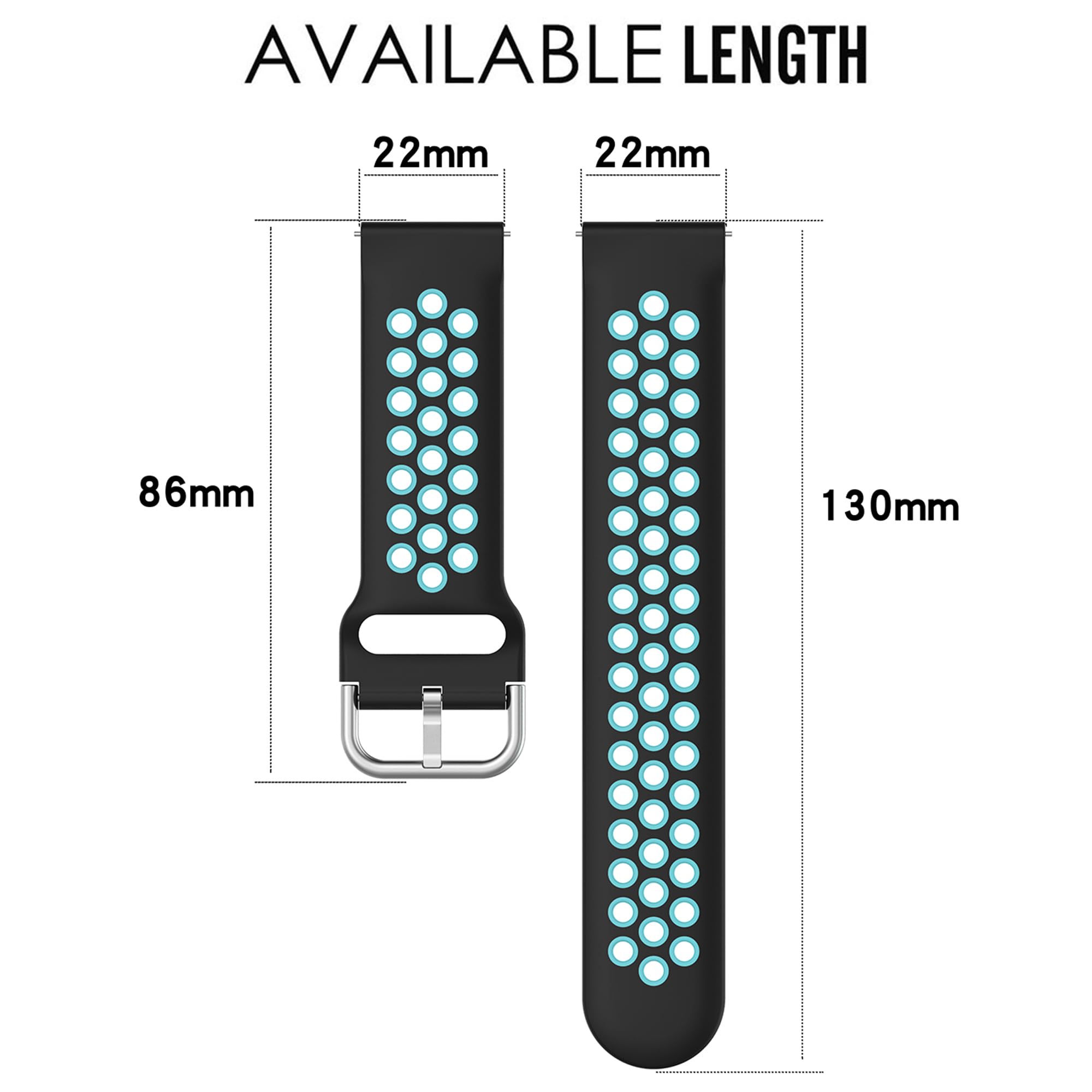Oddychający pasek do Galaxy Watch 3 45 mm, 22 mm, miękki silikonowy zapasowy pasek sportowy do Samsung Galaxy Watch 46 mm/Gear S3 Frontier / Gear S3 Classic (bez trackera)