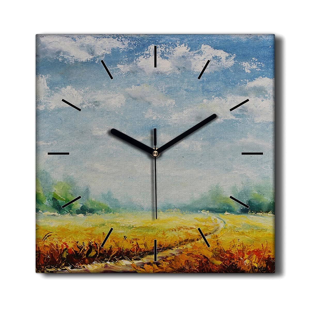Horloge Murale sans tic-tac Coloray 30x30 Toile Silencieuse pour Salon et Bureau