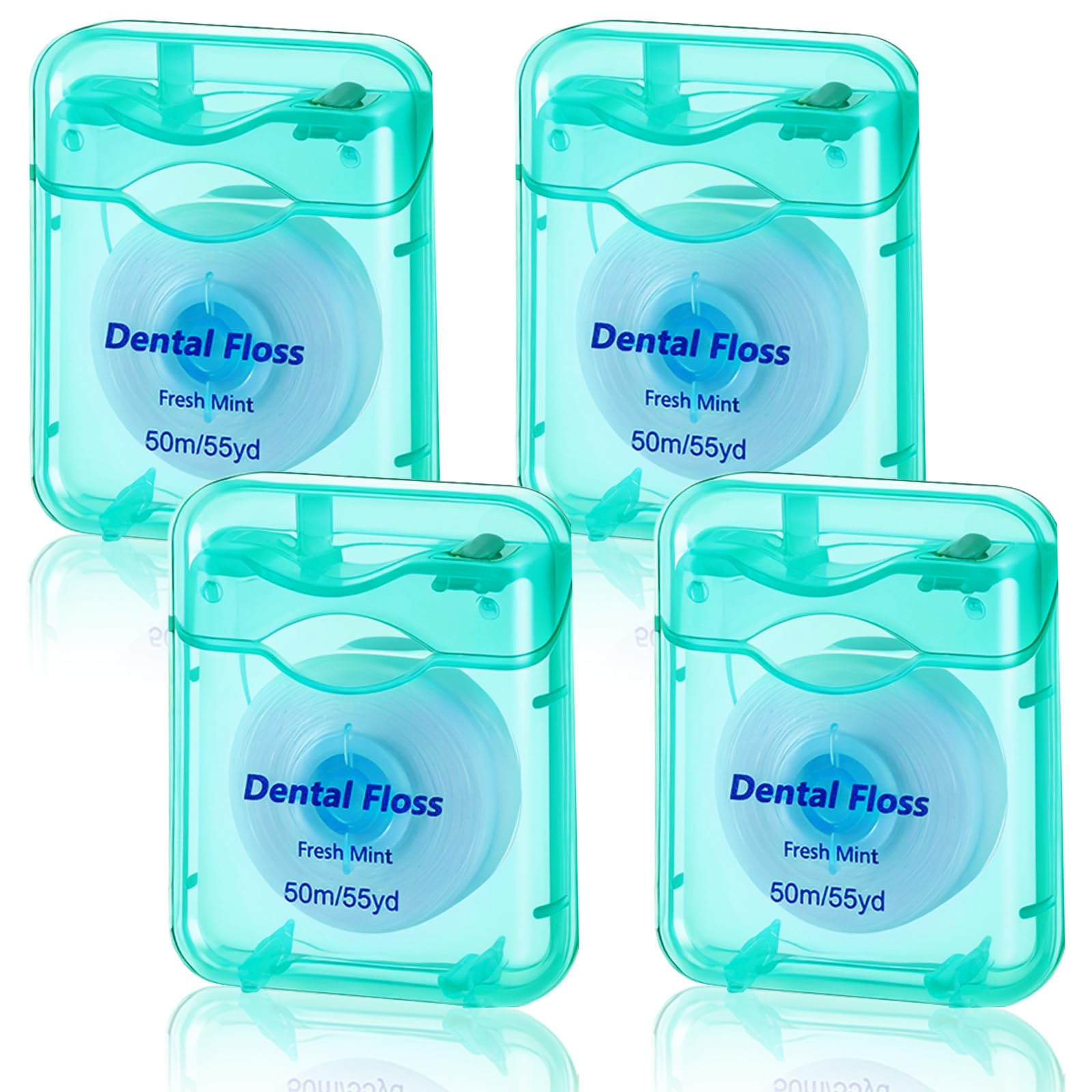 Sibba 4 Pack Dental Floss 50m Each Mint Travel Dental Floss All-in-One Dentals Flosses Mini Travel Size Tooth