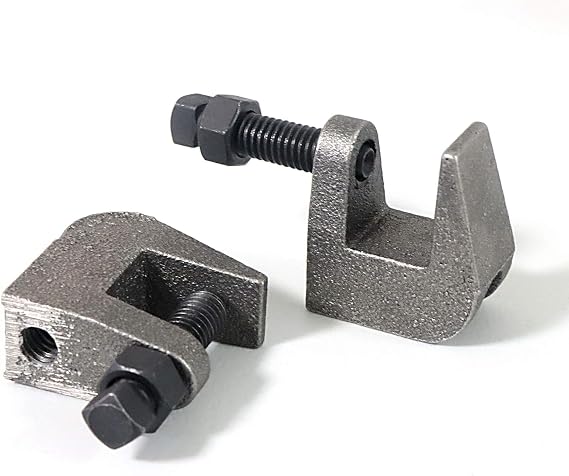 Top Beam Clamps, UNC 1/2 Iron Safety Rod Beam Clamp, 3/4 Jaw Opening, Beam Wall Ceiling Mount Vertical Piping Support-Clamp for Copper, PVC Tubing, 10 Packs