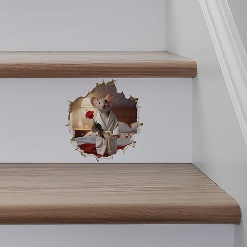 Miniatura 4 de Calcomanía de pared 3D con agujero de ratón para regalo del día de San Valentín