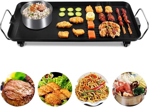 Big Griddle, Stainless Steel Griddle Automatic Power Off Protection, Pancake Griddle Electric, Suitable for Household KitchensBlack,68 * 29