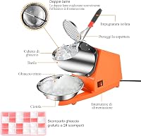 Tosucs 300W Professzionális Jégdaráló Dupla Adagolóval - Automata Kikapcsolás, Rozsdamentes Acél Tál, 143lb/óra Kapacitás Bároknak, Éttermek 2