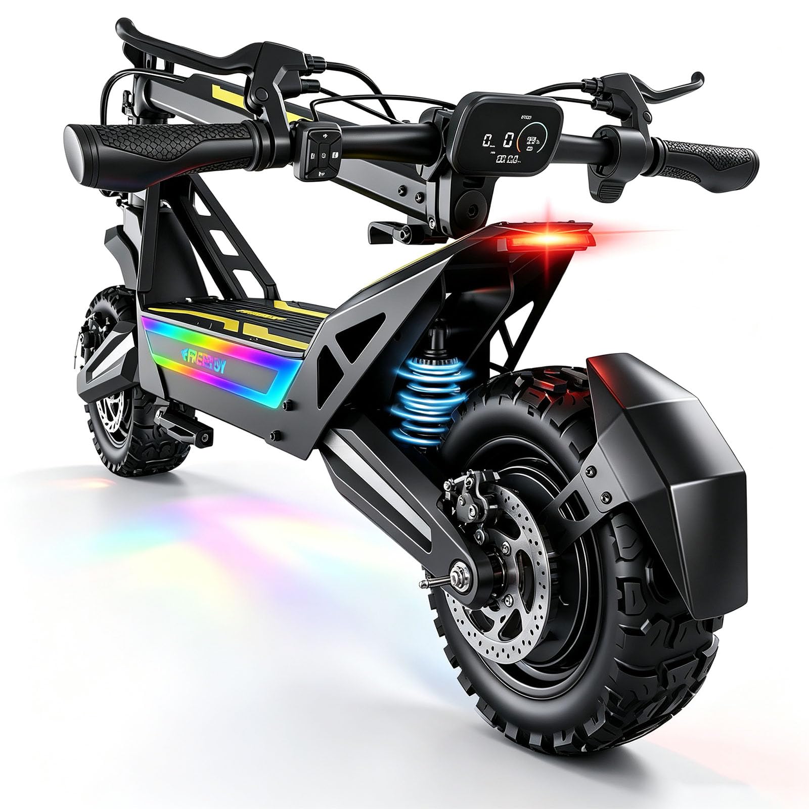 11" Trottinette Électrique Adulte 1200W, Autonomie 55KM Batterie 48V 18.2Ah Trotinette Electrique Pliante Portable, Tout Terrain Double Suspension Frein à Disque Double Escooter,IPX5