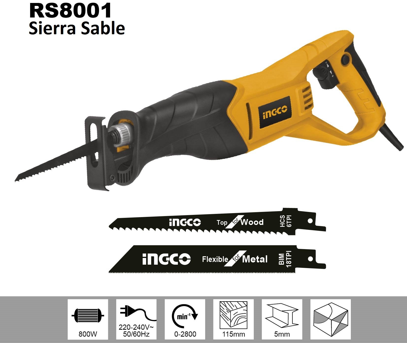 Ingco - Sierra Sable Rs8001 800W
