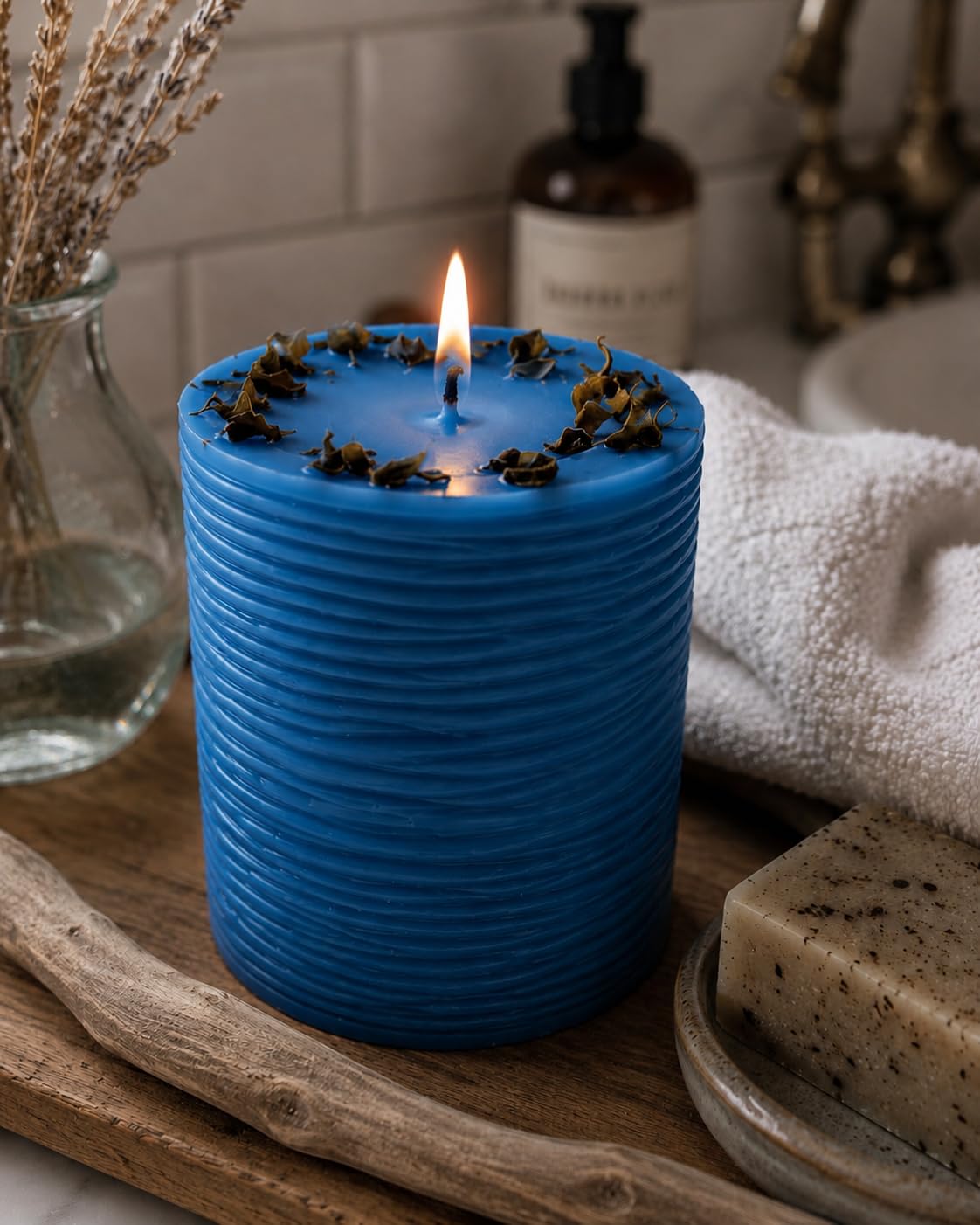 Clachaig Candles Sea Green Handpoured Sea Kelp & Driftwood Scented Ridged Candle