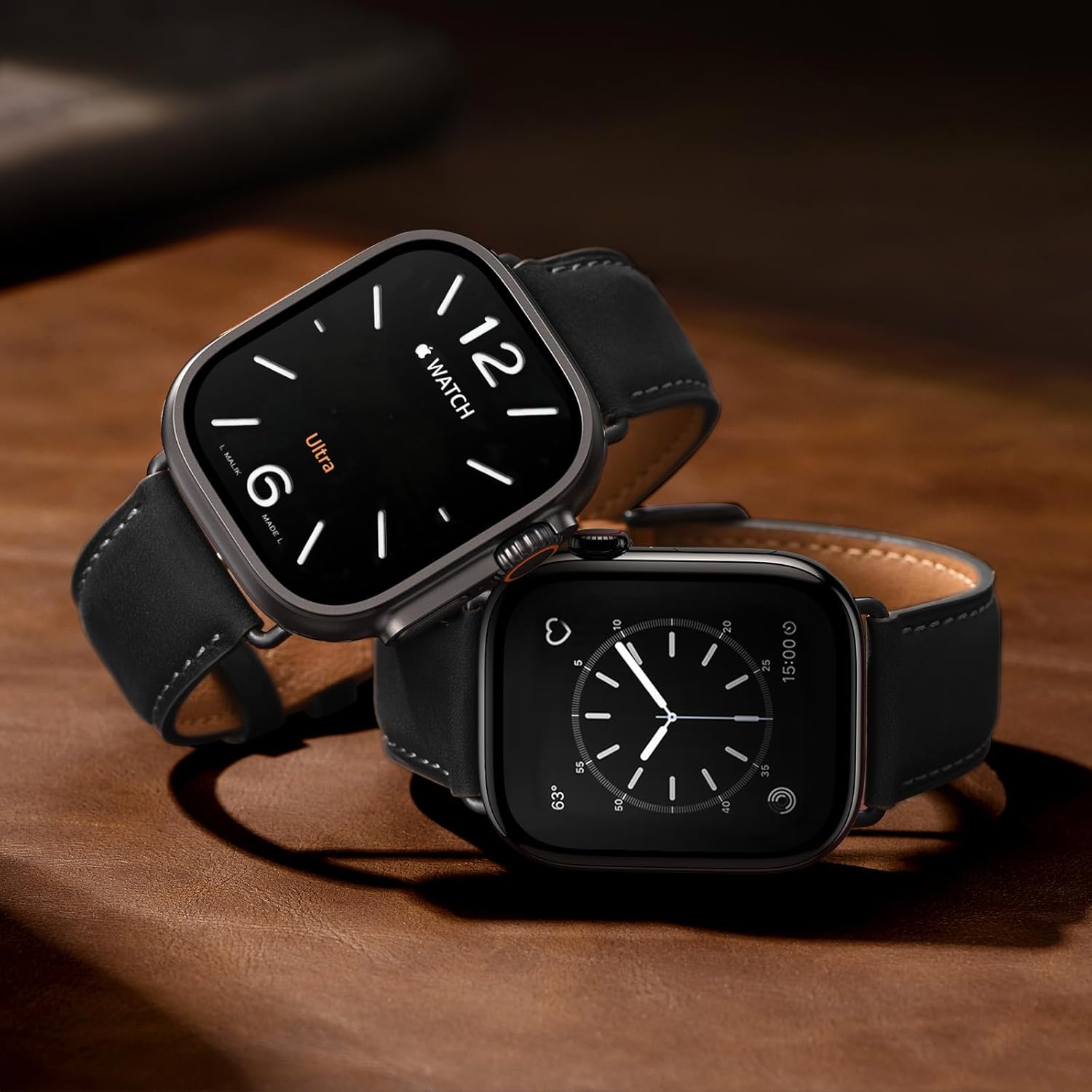 SUNFWR Leather Bands Compatible with Apple Watch Band 42mm(Series 3 2 1) 44mm 45mm 46mm 49mm for Men Women, Top Grain Genuine Leather Replacement Strap for iWatch Ultra 3 2 1, SE3 2 1, Series 11 10 9 8 7 6 5 4 3 2 1 - Image 4