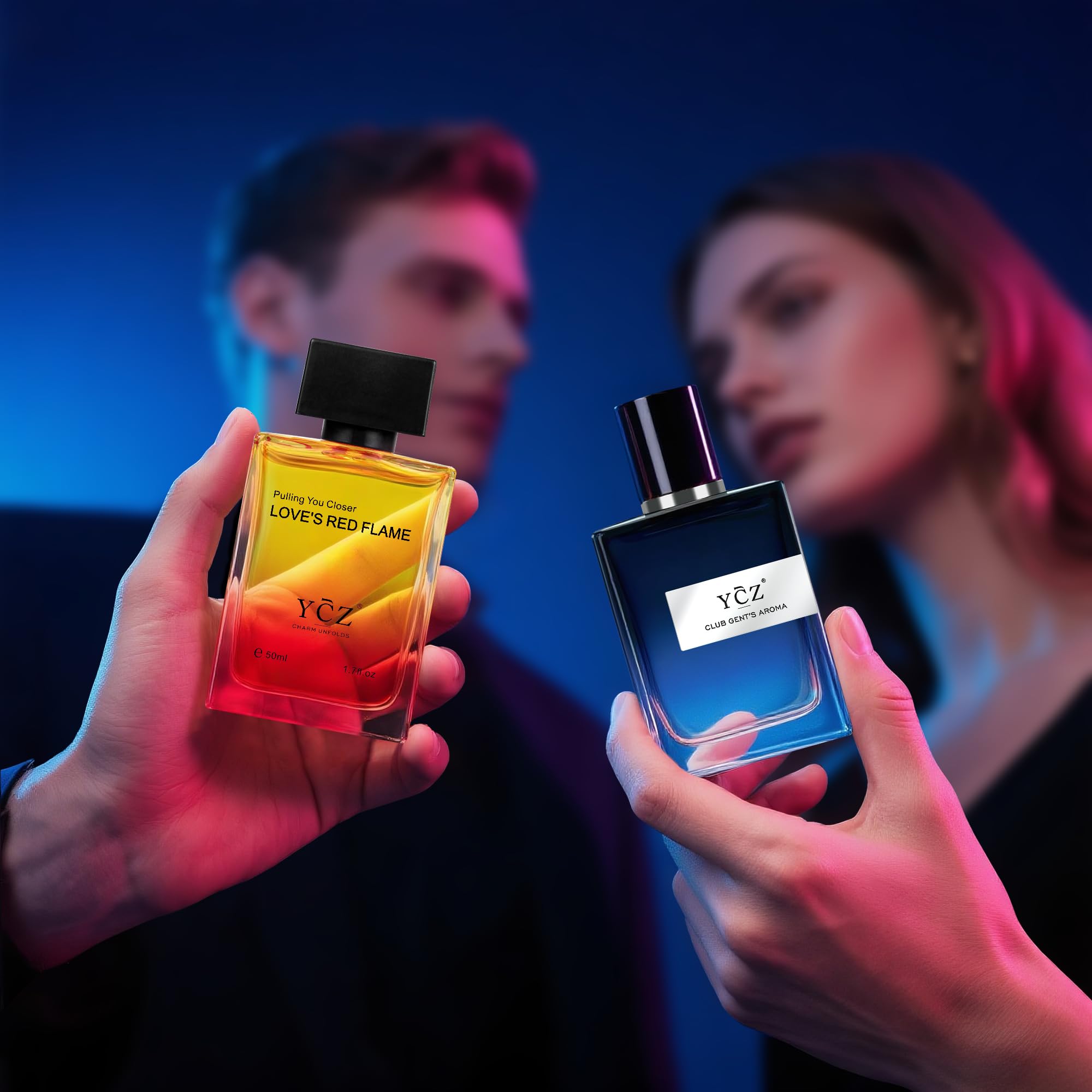 Ycz Herren Parfüm Set, 2 x 50 ml Langanhaltendes Eau de Parfum, Aromatisch-holziger & Würzig-holziger Duft enthalten, Ideales Herrenparfüm für jeden Tag und besondere Anlässe
