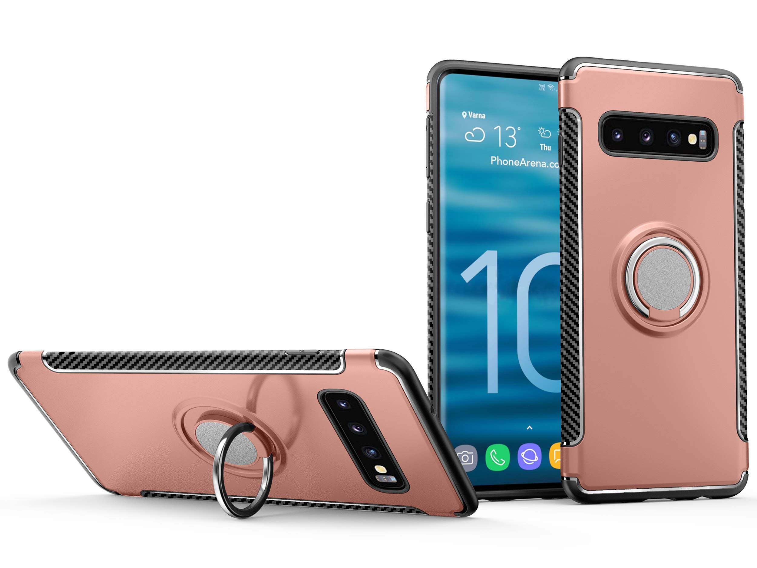 COVO® Samsung Galaxy S10 Plus Case,Hybrid Dual Layer Shock-Absorption  Anti-Scratch Slim 360 Degree Rotation Ring Holder Kickstand Armor Magnetic  Case