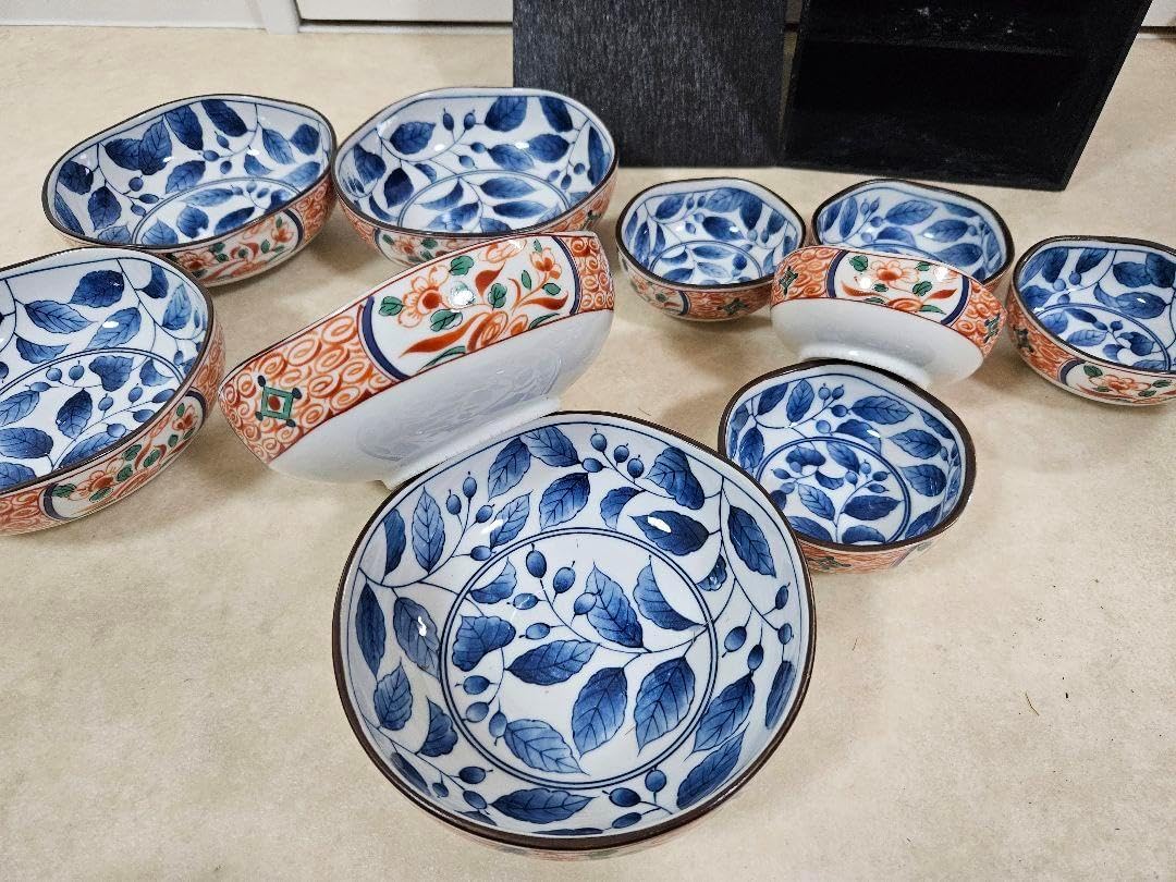 西山窯 古伊万里様染付 金彩菊割小鉢 ☆希少☆有田焼西山 有田焼 仁祥