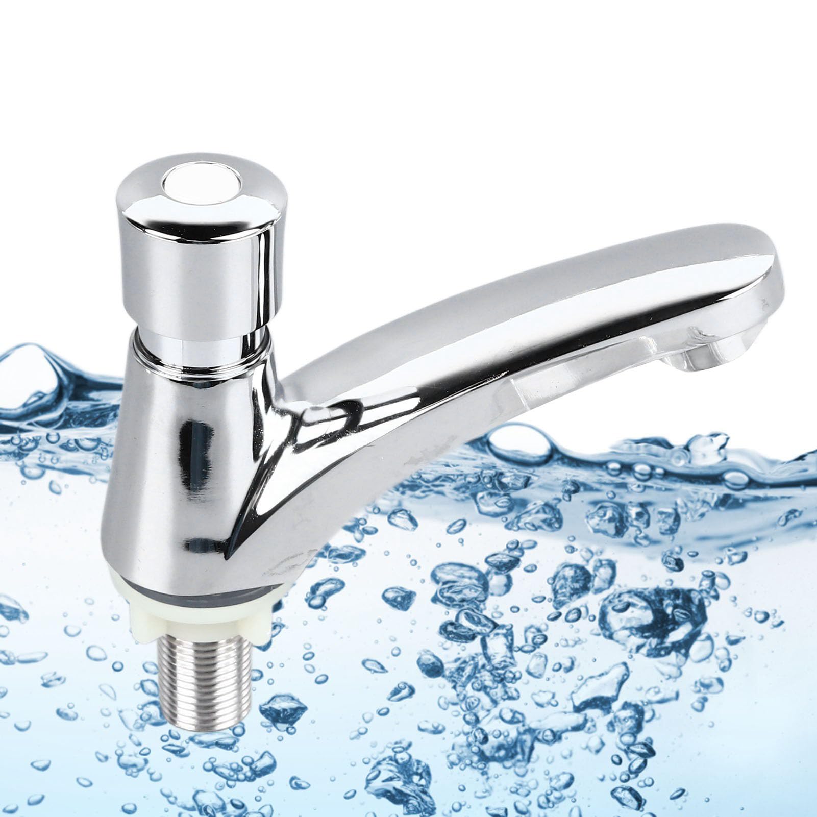 Haofy Robinet à Bouton Poussoir Alliage Cuivre Économie Eau Arrêt Automatique Lavabo Salle Bains Cuisine Hôtel Polyvalent