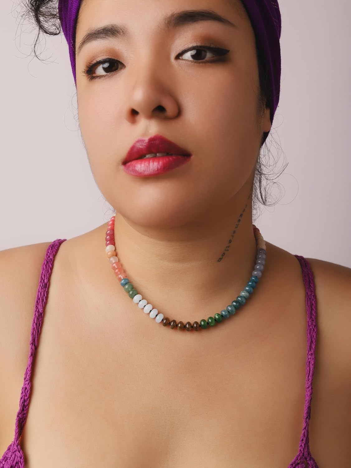 Sacina Trendy Boho Colorful Beaded Crystal Choker, Y2k Summer Beach Necklace, Boho Necklace, Hippie Jewelry, Christmas Jewelry Gift for Women - Image 3