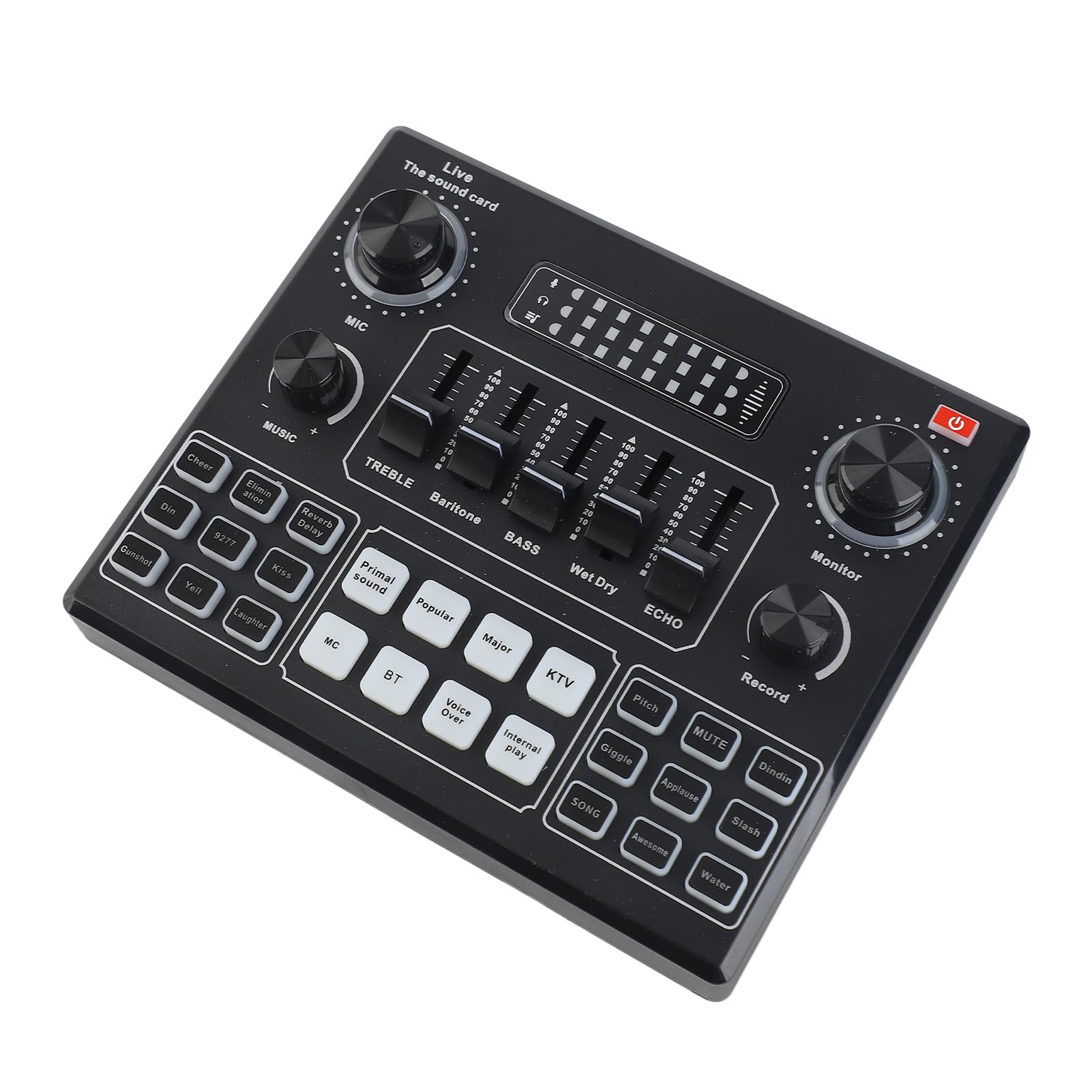 SEAFRONT Tarjeta de Sonido Inteligente y Kit de Micrófono, Micrófono de Suspensión de Acero ABS con Chip de Audio DSP, Admite Canto en Vivo y Monitoreo en Tiempo Real para Podcasters Streamers (BLACK)
