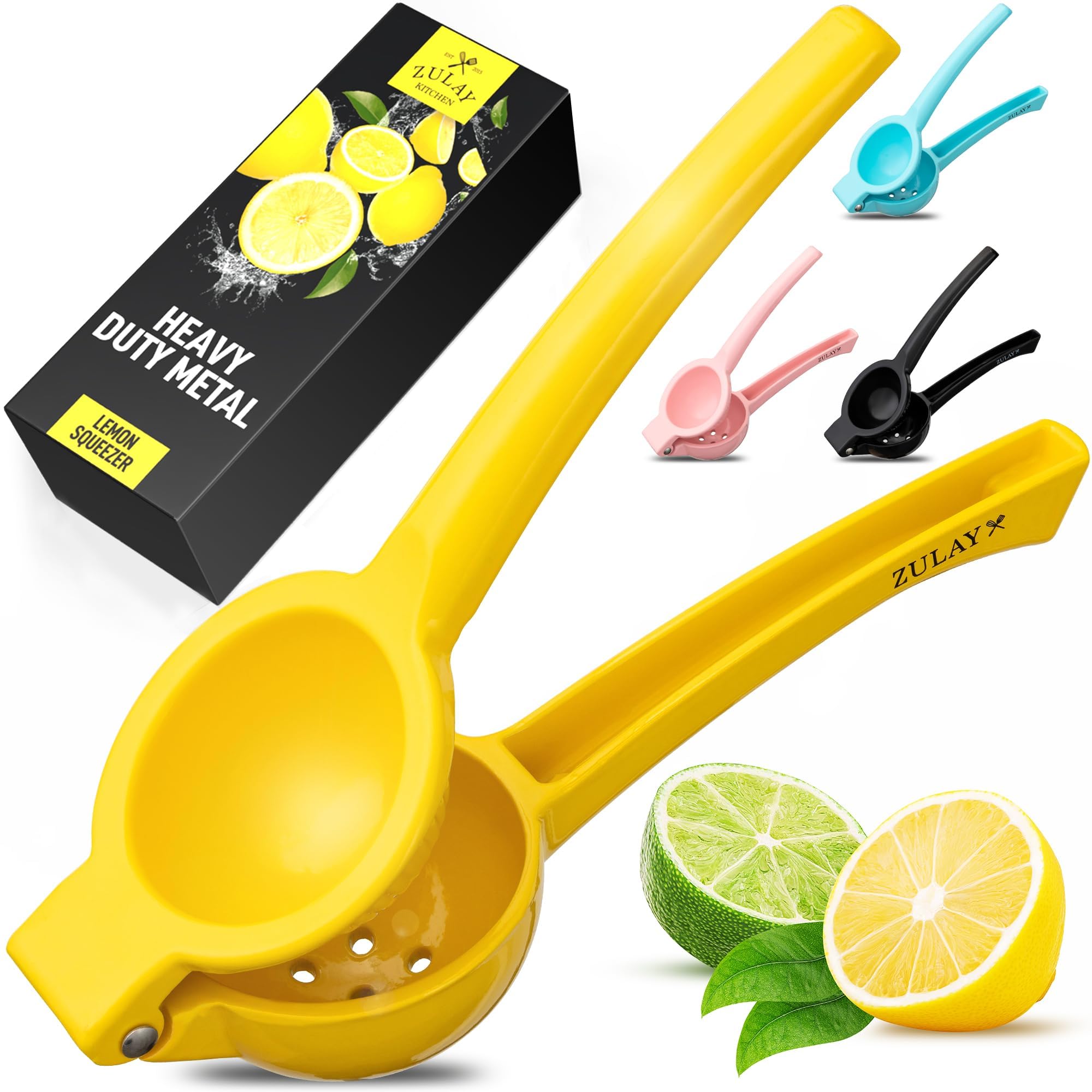 Zulay 7 cm zitronenpresse edelstahl, hohe Qualität Zitruspresse, manuelle Presse für den bestmöglichen Saft, zitronenpresse manuell handpresse, einfach zu bedienen lemon squeezer & limettenpresse