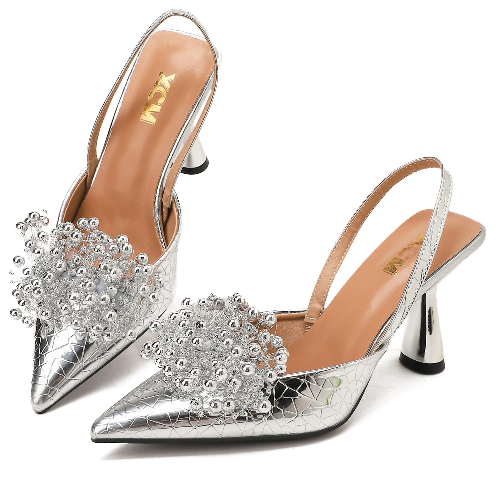 Dress Shoes for Women Slingback Heels Pointed Closed Toe Block Heels 3.5 inch Comfortable Arch Support Slip On Kitten Heel Pumps for Wedding Party Casual Office Vacation-image-23