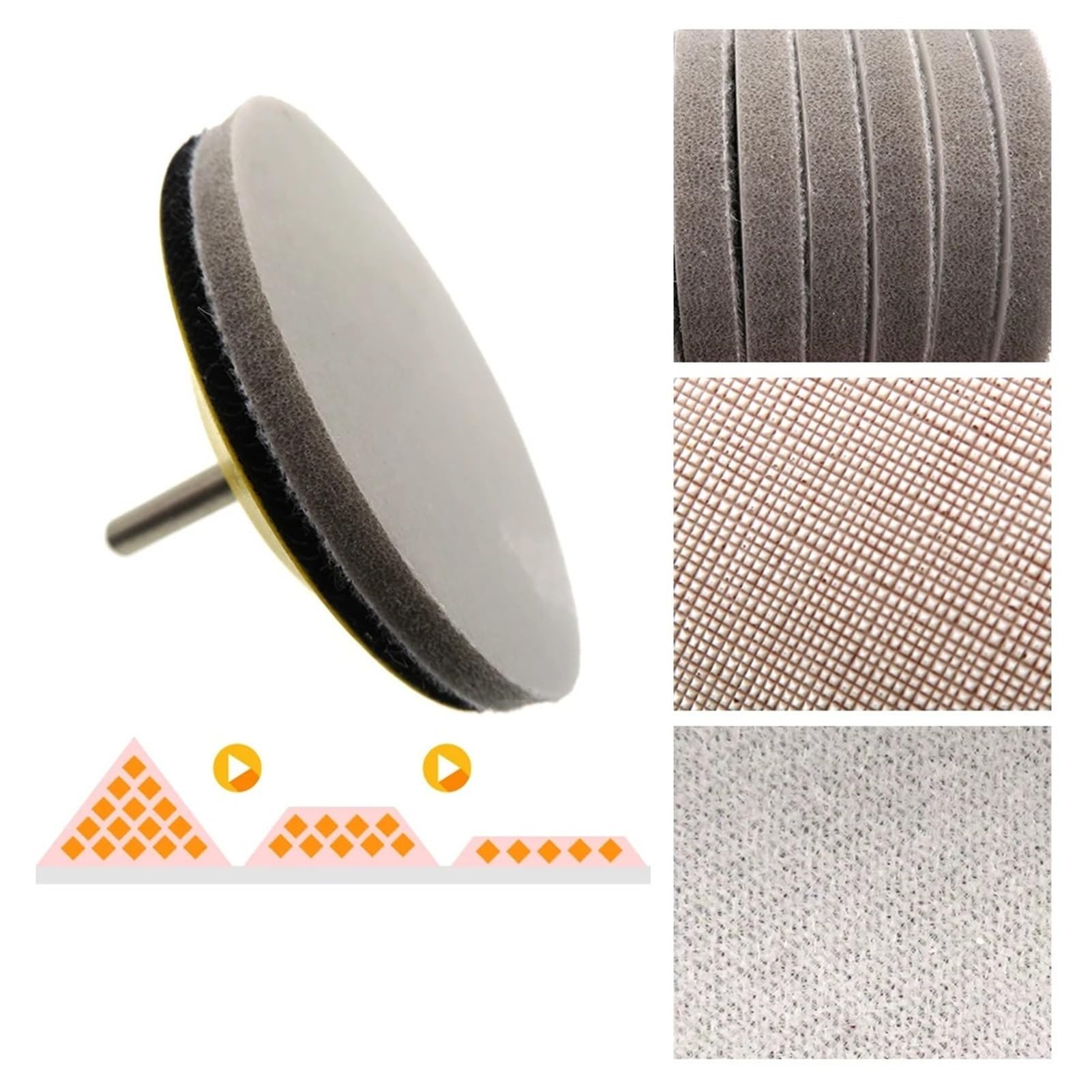 3-calowe gąbkowe krążki szlifierskie - Pętla z papierem ściernym na mokro, na sucho, ziarnistość 320-8000 do precyzyjnego polerowania(6 Pcs 320 Grit)