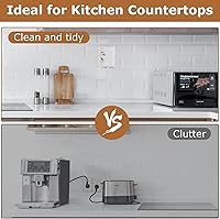 Vista 5 de Cable de extensión con cubierta de toma de corriente de 3 pies, enmascarador de toma de corriente ultradelgado con tira de alimentación de enchufe