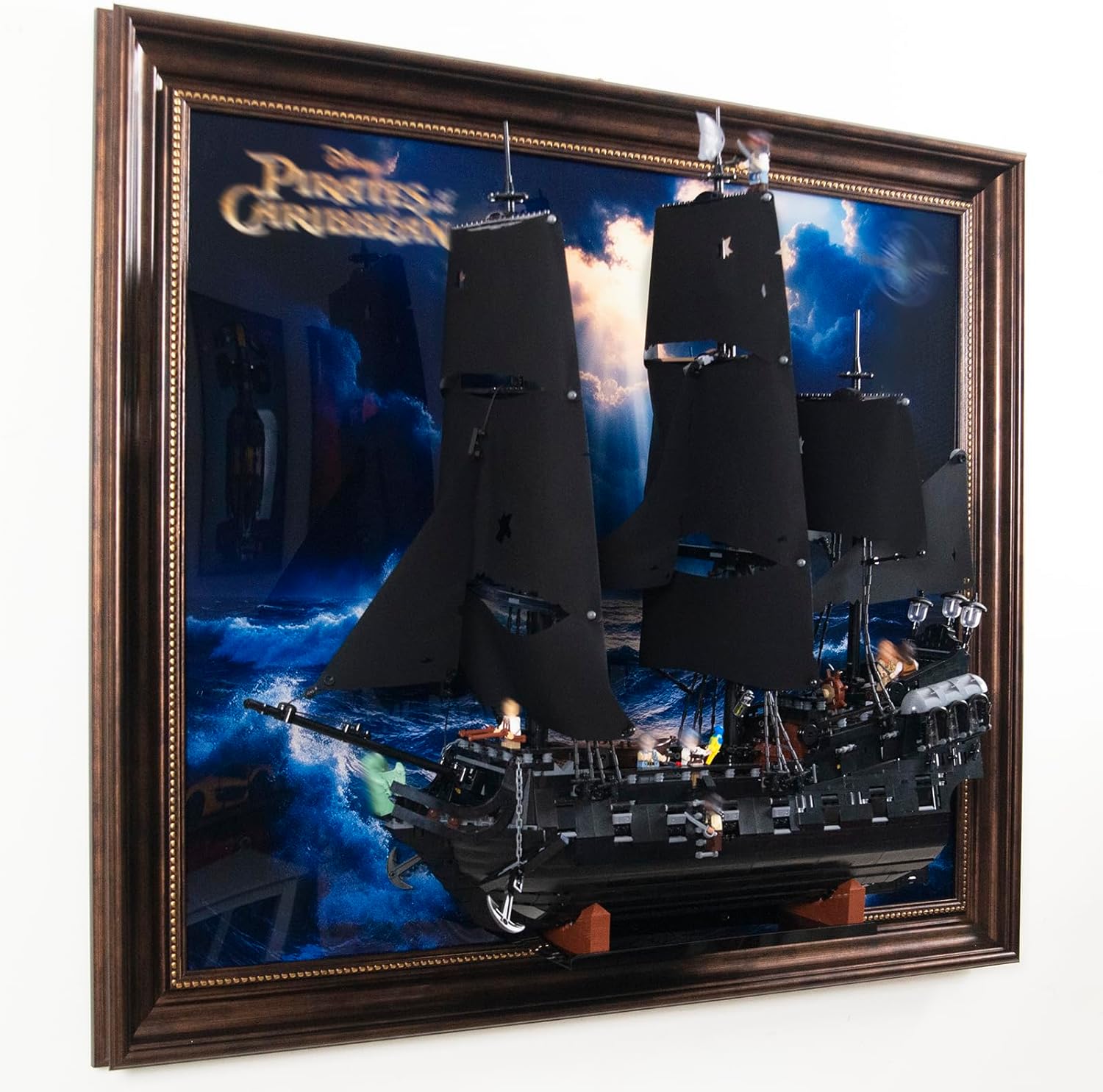 Display Wallboard Compatible with Lego Captain Jack Sparrow's Pirate Ship Black Pearl 10365 - Adult Collectible Wall Mount for Home & Office Décor, Space-Saving Display Accessory (No Ship)