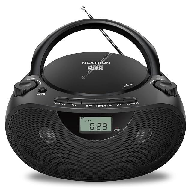 Portable CD Player Bluetooth Boombox with AM FM Radio USB AUX-in Headphone Jack CD-R RW MP3-CD Compatible Stereo
