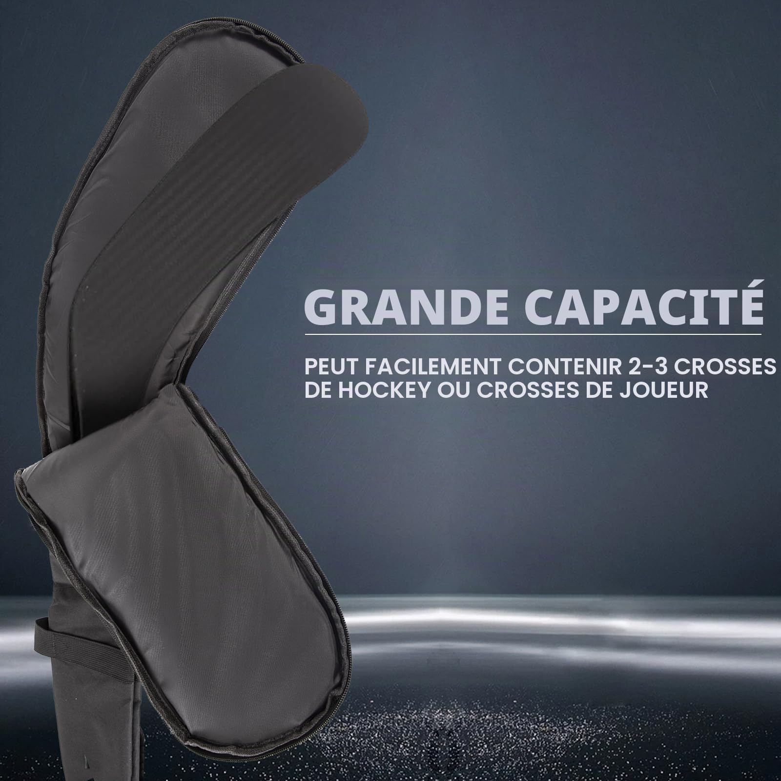 Sac pour crosse de hockey sur glace - Sac portable avec bandoulière pour homme, femme et adulte - Sac pour crosse de hockey sur terrain - Accessoires de hockey sur glace