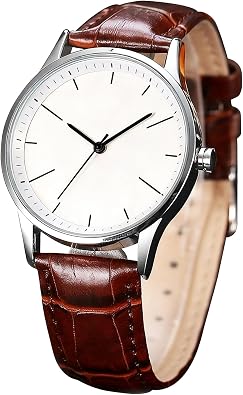 Fashion Watches for Men Business Casual Watch Leather Strap Analog Quartz Waterproof Watches