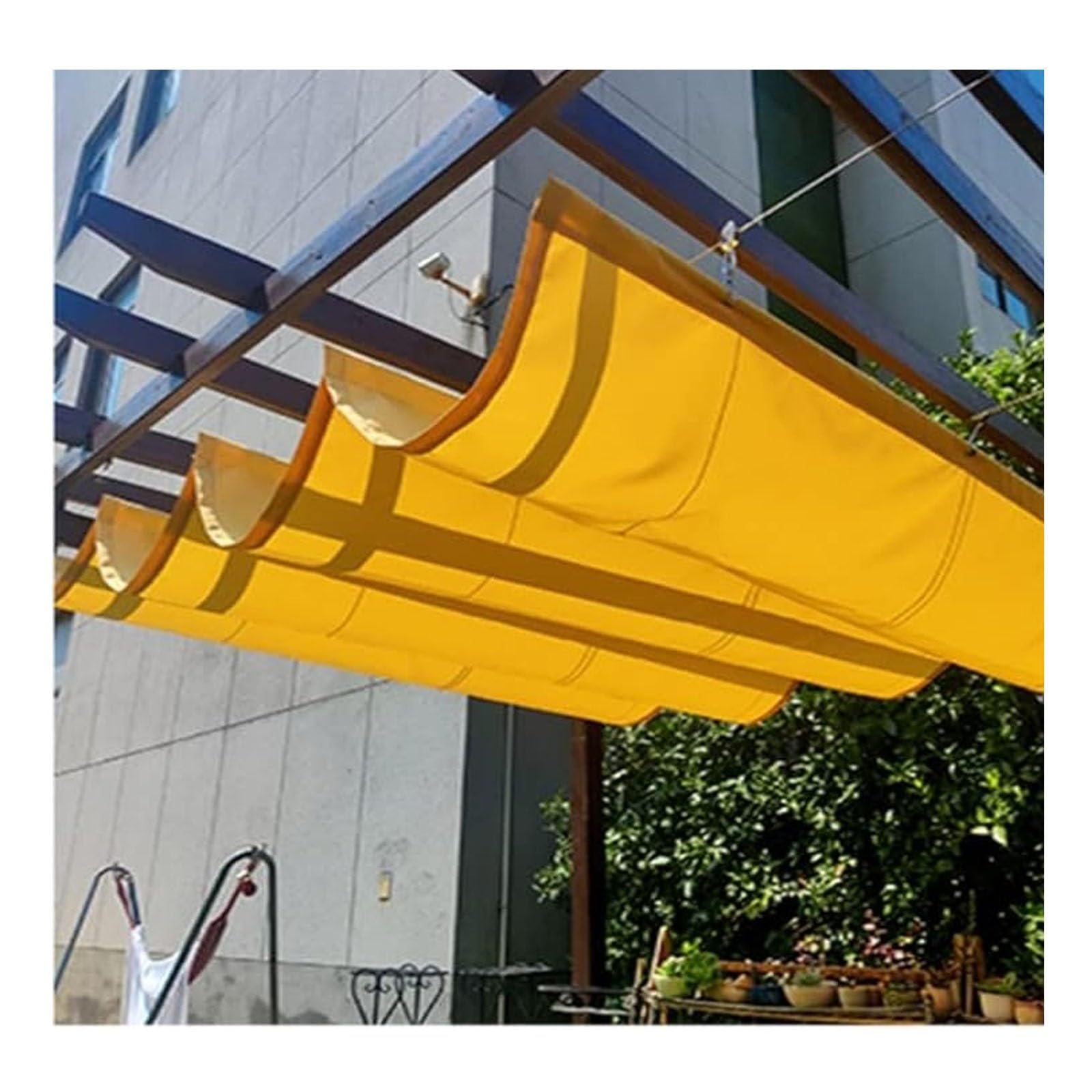 Voile d'ombrage rétractable anti-pluie pour une pergola toujours sèche