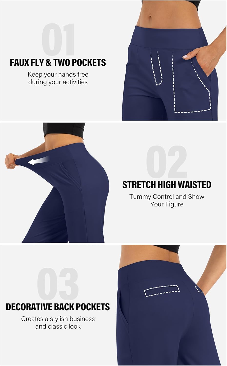 Wide Leg Pants for Women with Pockets High Waisted Yoga Pants Lounge Buttery Soft Dress Work Palazzo Casual Sweatpants - Image 5