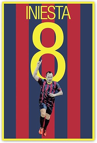 Barcelona Soccer Print - Andres Iniesta Poster - Soccer Art - Unframed Football Print - Soccer Decoration - Spain Soccer Poster - Graphics 17