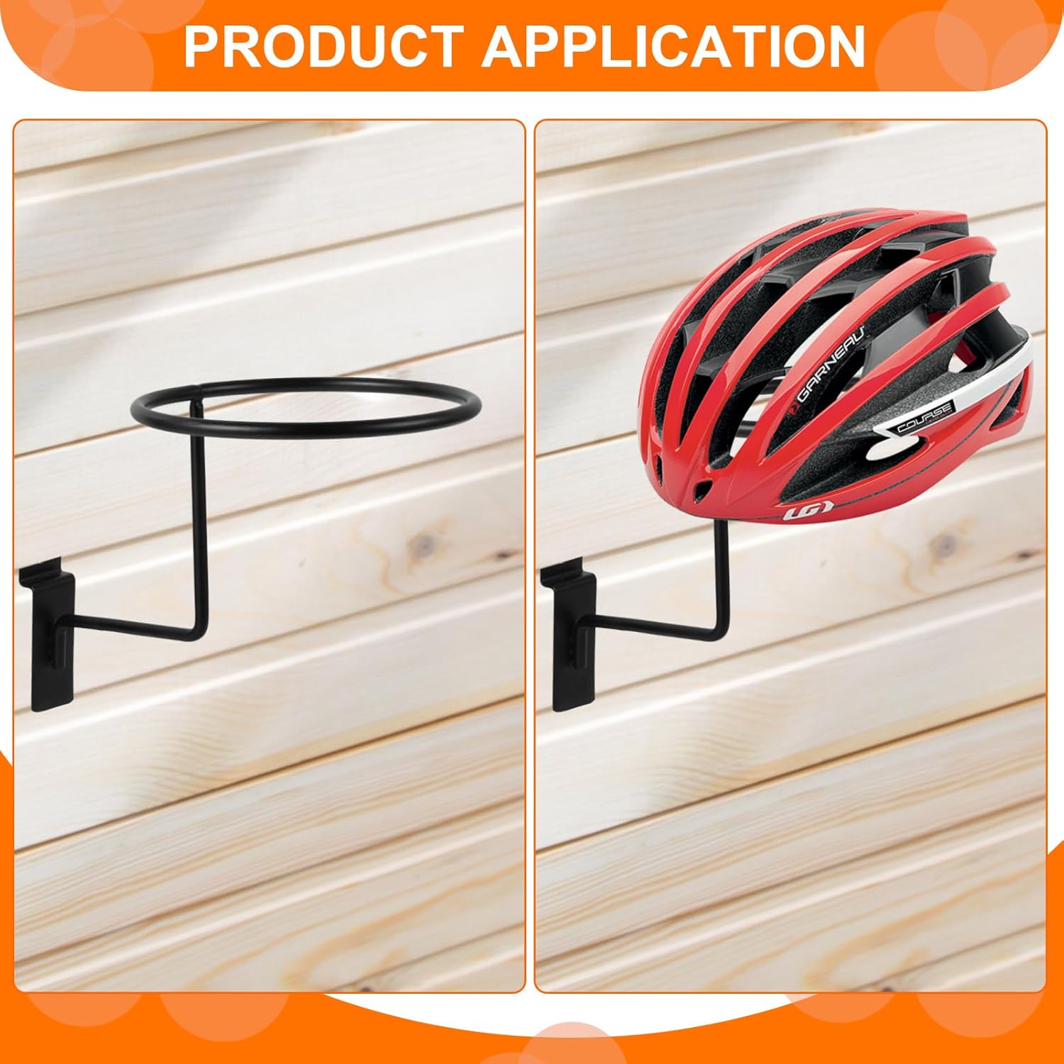 Polmart Slatwall Hat/Ball Displays, Black (Hat Displays, 6-Pack)