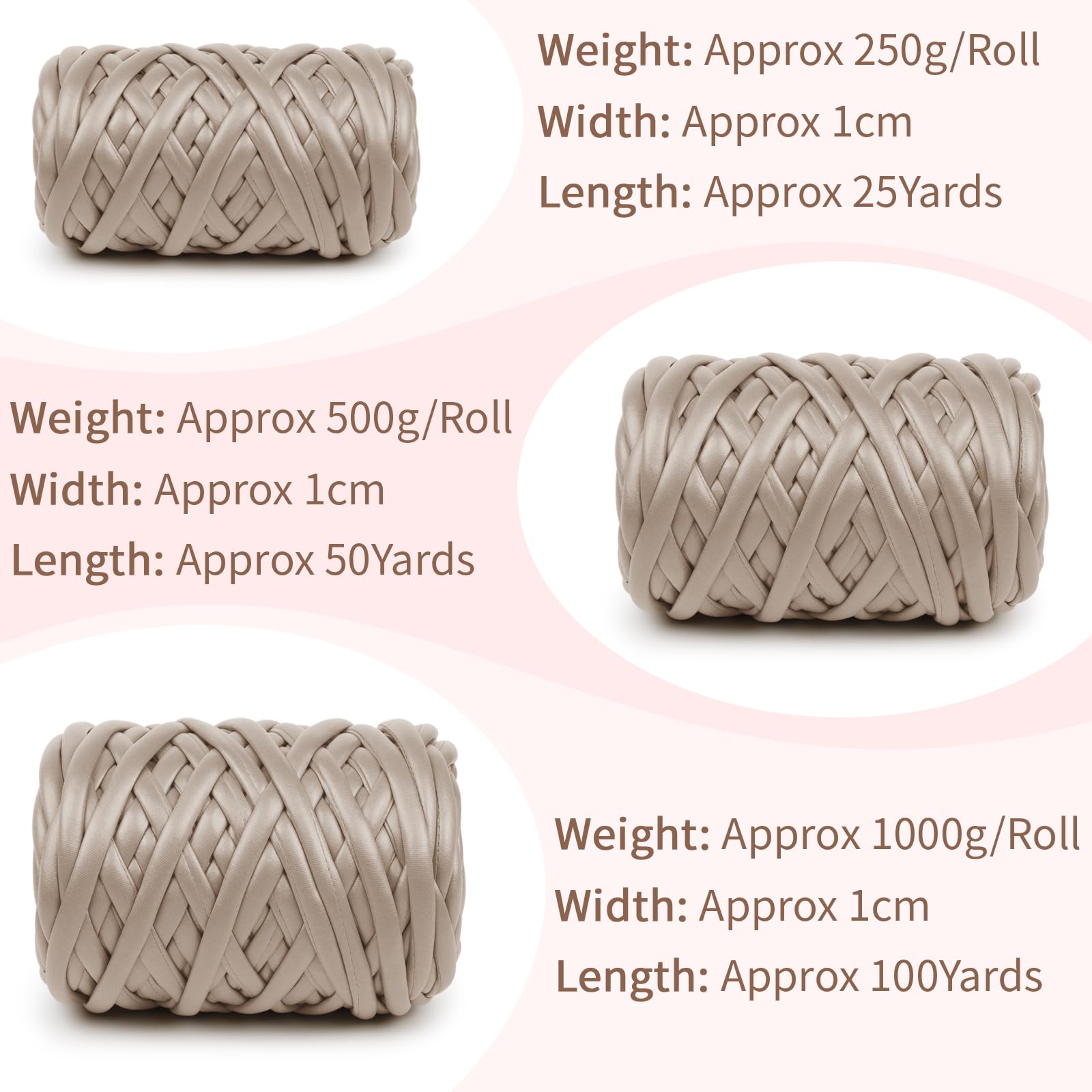 Fettuccia per Borse a Uncinetto, 1000g / 1cm x 92m Filato Gigante Chunky Yarn Tubolare, Filato Grosso per Borse, Coperte a Mano, Animali Domestici, Letto (Rosso Marrone)