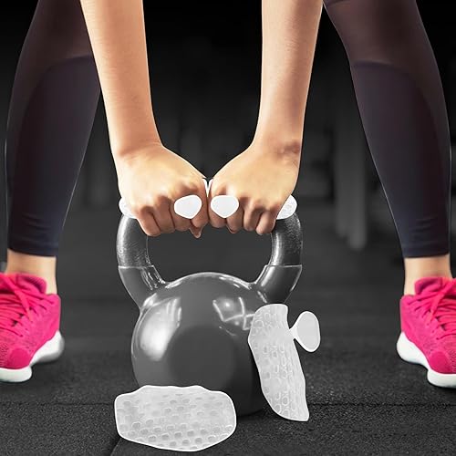 Miniatura 7 de Agarres de levantamiento de pesas originales para hombres y mujeres, protección de palma, ergonómicos, de goma sin dedos, para levantamiento de