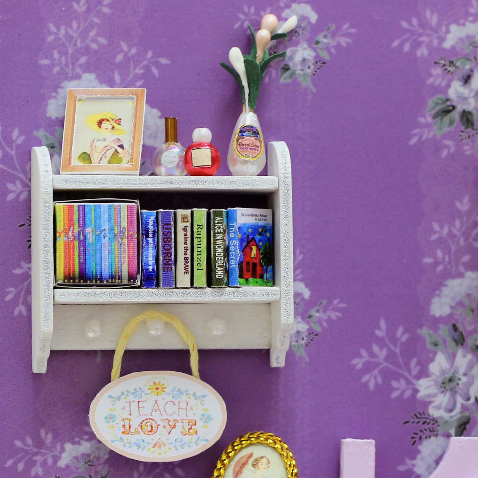 CUTEROOM Kit de maison miniature à faire soi-même - Mini pièces d'artisanat pour adultes avec lumières LED - Mini maison de poupée réaliste - Kit de construction de modèle de construction - Cadeau de