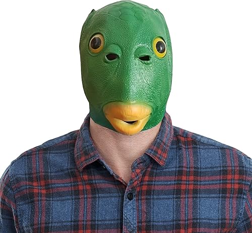 Miniatura 4 de Disfraz de Halloween con cabeza de pez máscara de fiesta de animales lindos de cabeza completa accesorios de cosplay de látex para adultos