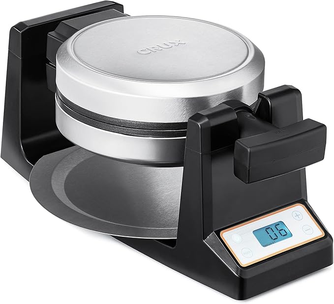 CRUX Rotating Belgian Waffle Maker with Deep Nonstick PFOA