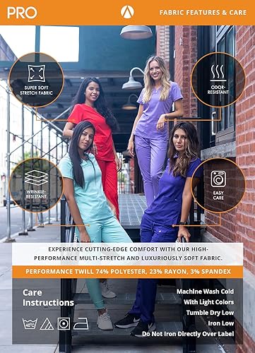 Miniatura 6 de Adar Pro Core - Conjunto médico clásico para mujer, camiseta médica con cuello en V y pantalones de yoga a medida