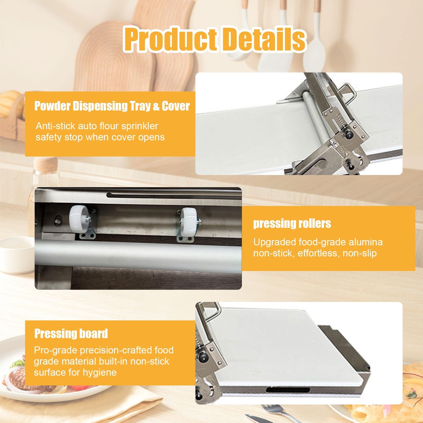 Wałek do Ciasta Laminator do Ciasta Wałek Cukierniczy Składany Wałek do Ciasta Regulowany Do Pizza Croissant Wypieki(Home-Use32.7x18.9in)