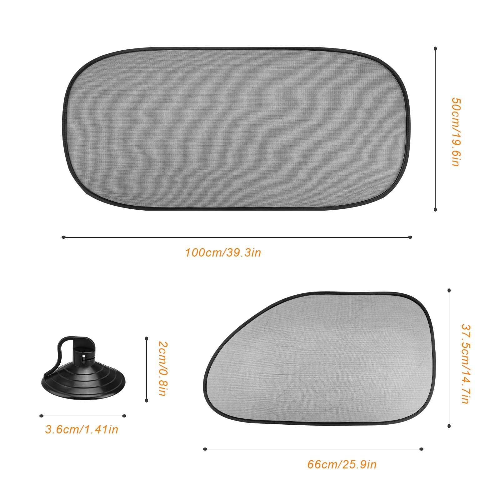 Chaussettes Pare-soleil Voiture - 5 Pièces Avec Ventouses - Protection UV Et Intimité