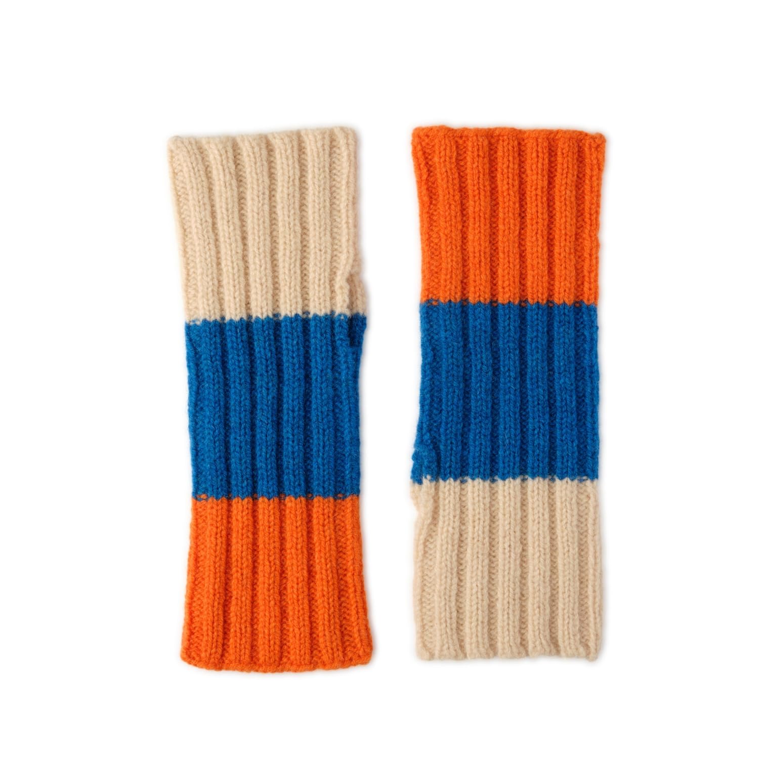 The Cashmere Choice Ladies Fingerless Mittens | Gala | Lomond Lambswool (Orange)